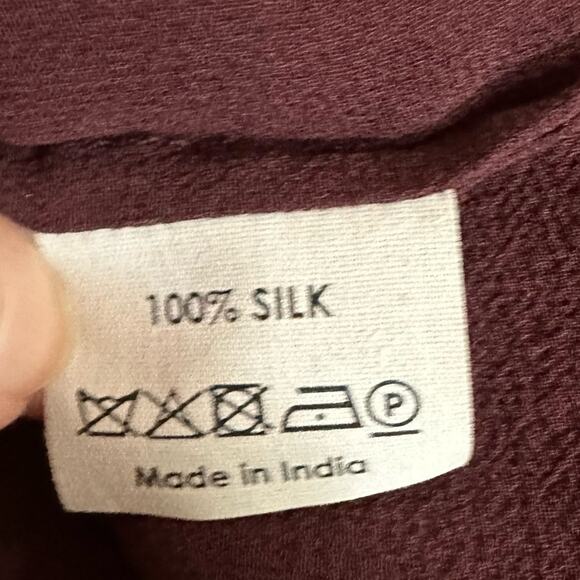 DRIES VAN NOTEN Maroon Sheer Floral Embroidered Silk Blouse Top Shirt NWT 42 - Picture 8 of 13